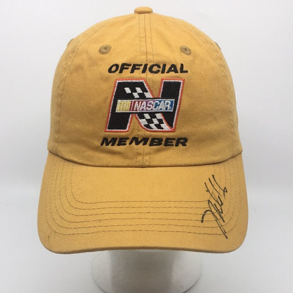Official NASCAR Member signed autographed baseball cap hat 100% cotton